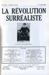 Couverture de la Révolution Surréaliste n° 9-10